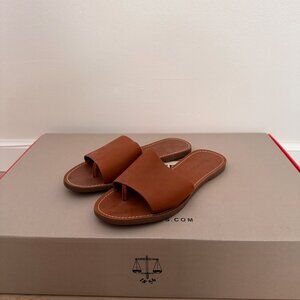 Madewell The Boardwalk Post Slide Sandal, English Saddle, Size 7